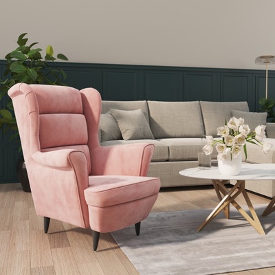 vidaXL 328055 relaxační růžové samet