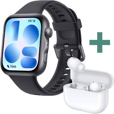 КОМБИНАЦИЯ С ПОДАРЪК Huawei Watch Fit 5 Niki-B19F Black + Huawei FreeBuds SE 4 ANC - White (6942103189685_6942103165443)