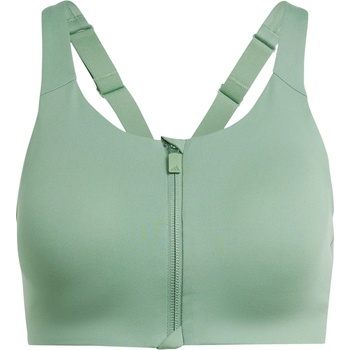 Image 1 of adidas Women's Lux Zipped High Impact Sports Bra - Green