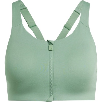 adidas Women's Lux Zipped High Impact Sports Bra - Green