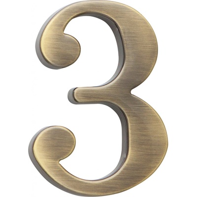 Cobra Číslice 3 - 10 cm, česaný bronz
