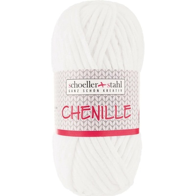 Schoeller+Stahl CHENILLE - 100% polyester - Ručně pletací příze - žinylka Barva: 01 weiß