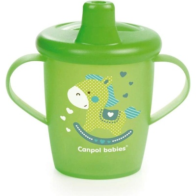 Canpol babies Неразливаща се чаша с твърд накрайник Canpol - Toys, 250 ml, Зелена (31/200_gre)