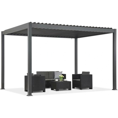 Garden Point Lagos Premium 3x4 volně stojící terasová pergola antracitová a bílá