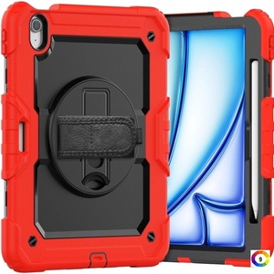 Apple iPad Air 11 2024 Silicone Hybrid PC Tablet Case /Shoulder Strap Удароустойчив Калъф и Протектор