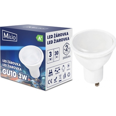 BERGE LED žárovka GU10 - 3W - 250Lm - neutrální bílá MZ0005