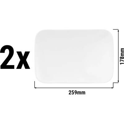 G.Gastro SELTMANN WEIDEN Obdélníková miska na kávu Bílá 255 x 180 mm 2 ks