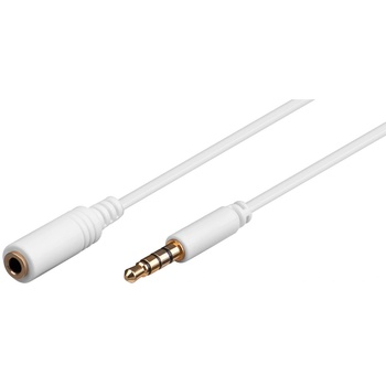 Goobay Удължителен кабел 1.5m AUX слушалки 4-pin JACK 3.5 mm STEREO злато майка-баща AWG28 бяла мед 62361 Goobay (62361) (62361)