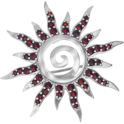 Český granát brož stříbrná 150749