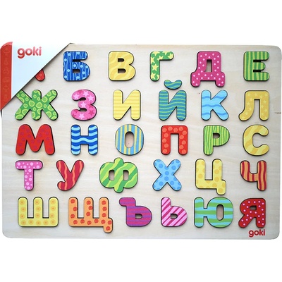 Goki Дървен пъзел Goki - Българската азбука (2469)