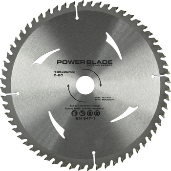MAR-POL Kotouč pilový s SK plátky 185x60Tx20mm POWER BLADE M09059
