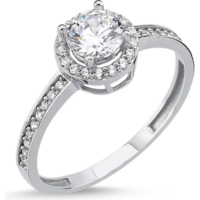 Lunica Stříbrný zásnubní prsten HALO 0529 6