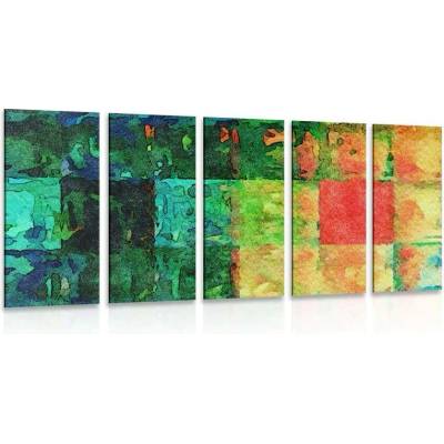 5-dílný obraz barevné výtvarné umění - 150x75