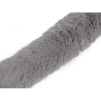Našívacia odevná / dekoračná kožušina plochá, rezaná šírka 5 cm - 1 ks 3 šedá