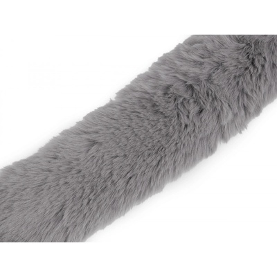 Našívacia odevná / dekoračná kožušina plochá, rezaná šírka 5 cm - 1 ks 3 šedá