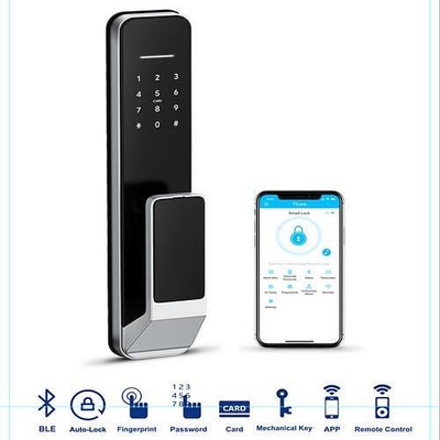 TTLock ТТLock електронна моторизирана смарт брава с RFID чипове ( карти) , ПИН код , пръстов отпечатък за офиси, домове и AIRBNB имоти -ASD T7 (CNL086)
