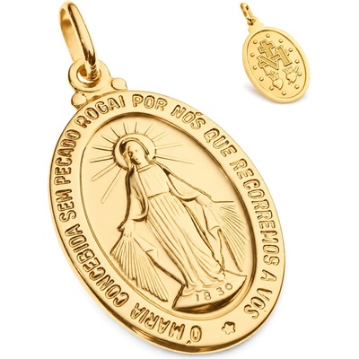 Argento Zlatý přívěsek Zázračná medailka 8A023
