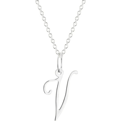 Gemmax Řetízek s písmenem „V“ bílé zlato GUSWN-42971-25841