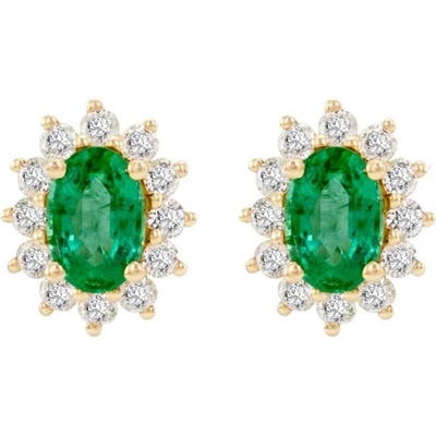 Eppi zlaté smaragdové náušnice s diamantmi Gaziel E32993