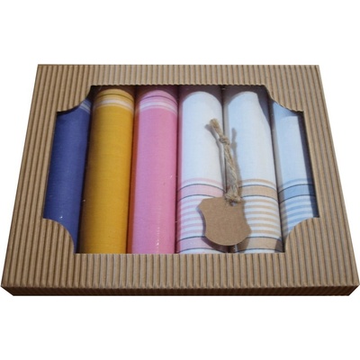 Etex Dárkové dámské kapesníky 6ks látkové