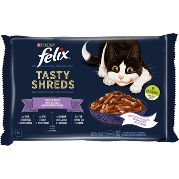 Purina FELIX Tasty Shreds Селекция от вкусове - 4х80 g