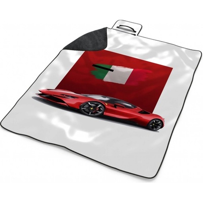 Sablio Plážová deka Ferrari Talianska vlajka na červenom bloku