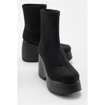 Moda Trend Дамски боти на платформа - Черни #410896 (410896_Черно)