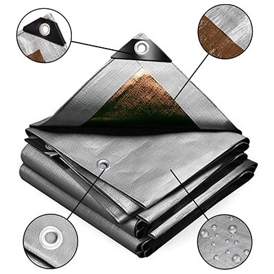 Foxigy Krycia plachta strieborno hnedá 12x18 m 503