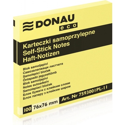 Donau samolepicí bloček 76x76mm/100ks Žlutý Eco – Zbozi.Blesk.cz