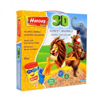 Eren - Heroes - 3D комплект за моделиране с 500 г кинетичен пясък, пясъчник и формички - Диви животни (KUM-034)
