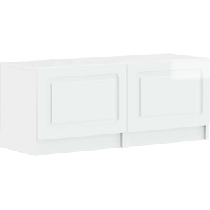 vidaXL ТВ шкаф Бял гланц Инженерна дървесина (897779)