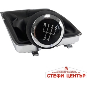 Paolo Топка за скоростен лост с маншон съвместима с VW Passat B6 06-12 с 5 скорости - черен конец (58340)