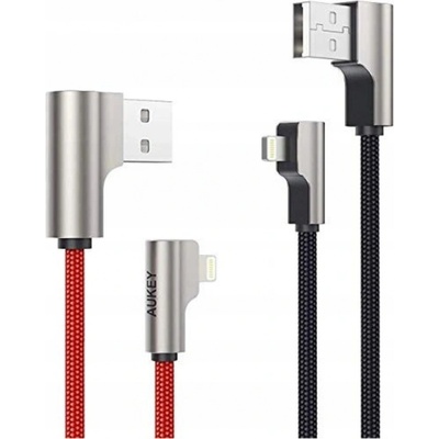 Aukey CB-AL01 Sada nabíjecích kabelů pro IPhone USB nylonový kabel - Lightning, 2m, 2ks