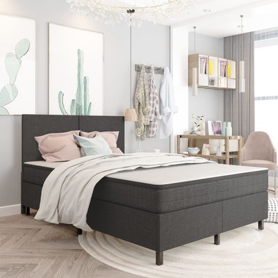 zahrada-XL 3054724 Postel boxspring tmavě šedá textil