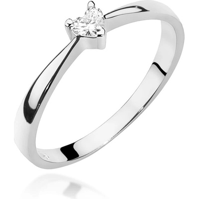 Blink Blink Prsteň z bieleho zlata s diamantom SRDCE 1190BDB