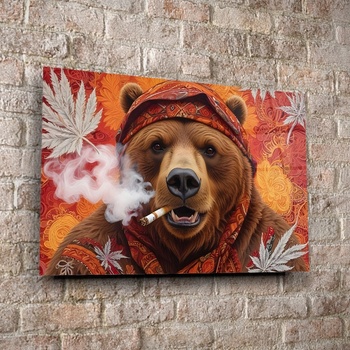 Art gift Стъклено АРТ пано - Шеговитата Мечка