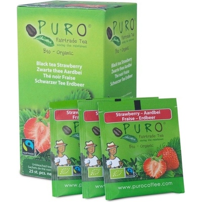 Puro čaj Fairtrade BIO Jahoda 25 x 1,5 g
