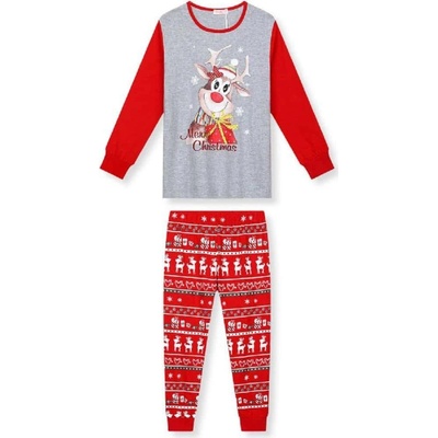 Kugo vánoční pyžamo červenošedá