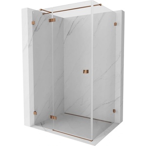 Mexen Lunar T лява душ кабина с врати 125 x 90 см, прозрачна, розово злато - 834T-125-090-60-00-L (834T-125-090-60-00-L)