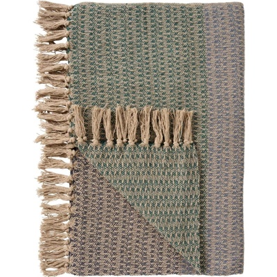 Ib Laursen Bavlněný přehoz Natural Stripe Pattern 130 × 160 cm, multi barva, textil