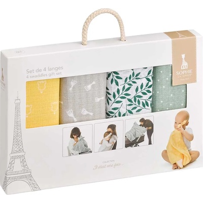 Sophie la Girafe Комплект пелени Sophie la Girafe, многоцветни, 4 броя (S850800)