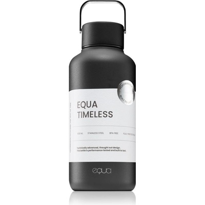 Equa Timeless fľaša na vodu z nehrdzavejúcej ocele malá farba Dark 600 ml