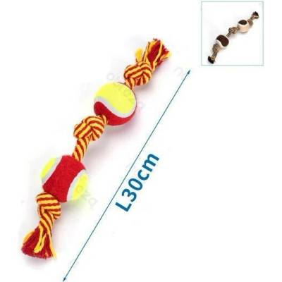 Nobleza bavlněné lano s 2 míčky 30 cm