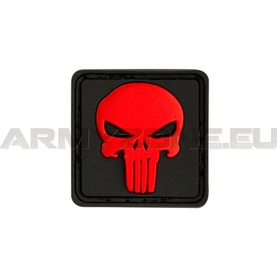 Gumová nášivka Jackets to Go Punisher - černá-červená