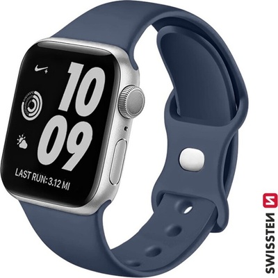 SWISSTEN silikonový řemínek pro Apple Watch 38-40 mm modrá 46000103