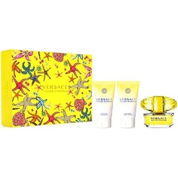 Versace Yellow Diamond Подаръчен комплект, Тоалетна вода 50ml + Мляко за тяло 50ml + Душ гел 50ml, Жени