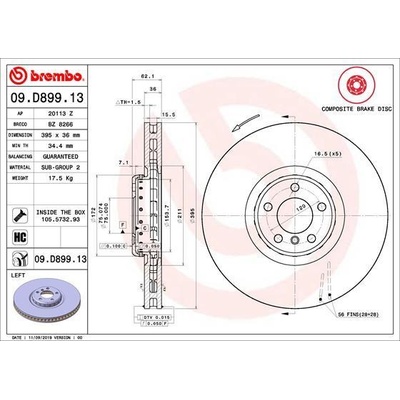 Brzdový kotúč BREMBO 09.D899.13