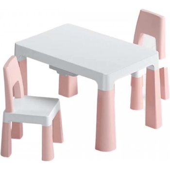 LittleONE by Pepita Dodo Stôl + 2ks stoličiek # ružovo-biela