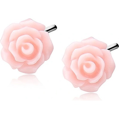 Lunica stříbrné náušnice RŮŽOVÝ KVĚT 0040