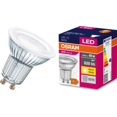 Osram LED žárovka LED GU10 6,9W = 49W 620lm 3000K Teplá bílá 120° Value OSRLED2312